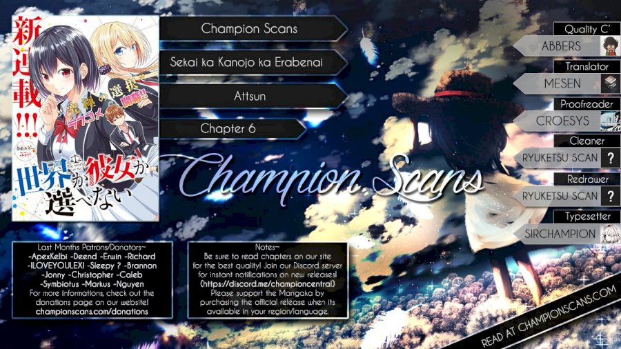 Sekai ka Kanojo ka Erabenai Chapter 6 Page 1
