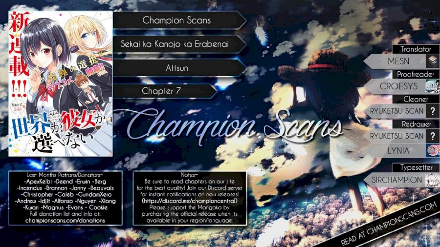 Sekai ka Kanojo ka Erabenai Chapter 7 Page 1