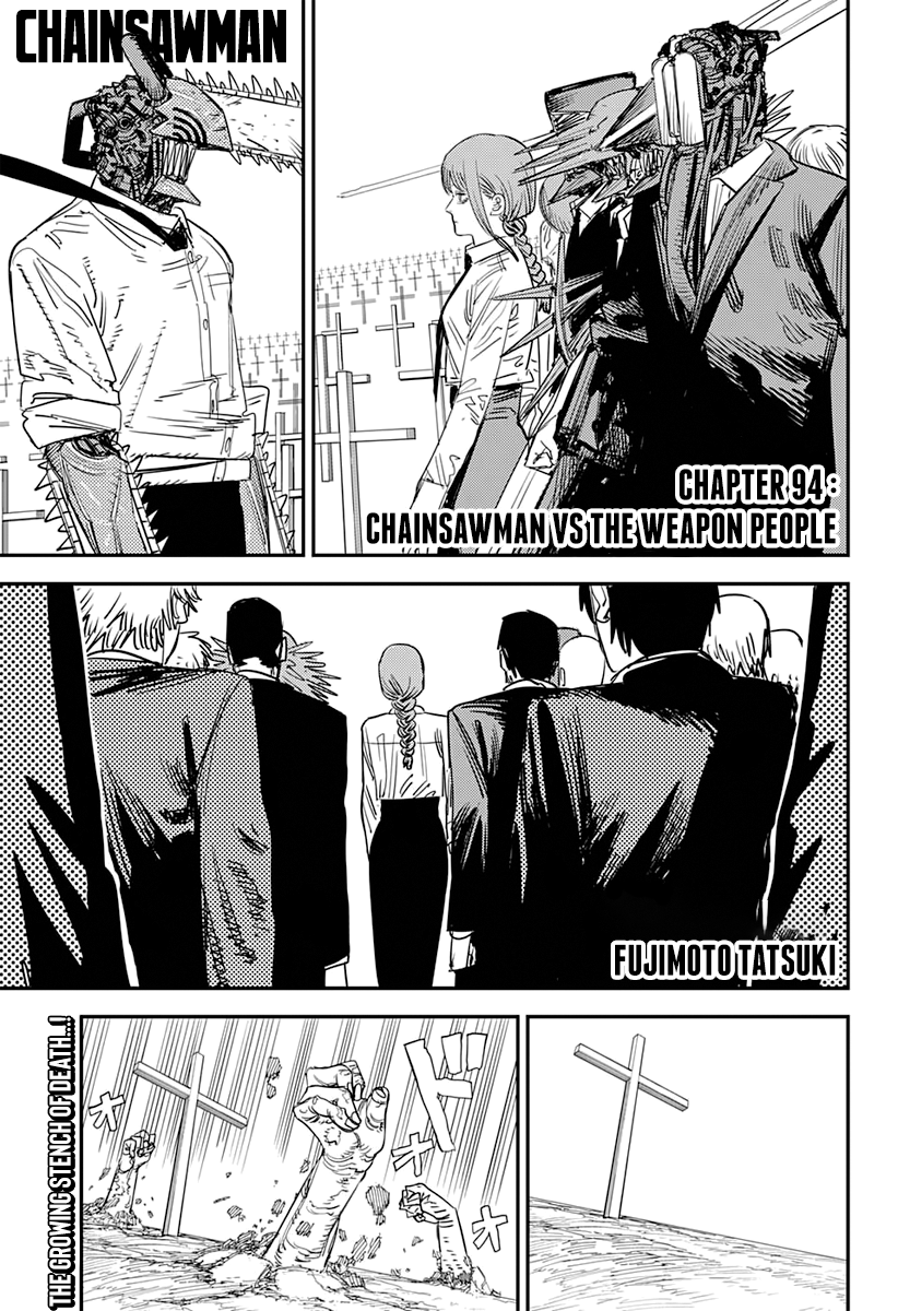 Chainsaw Man Chapter 94: Chainsawman Vs The Weapon People Page 1