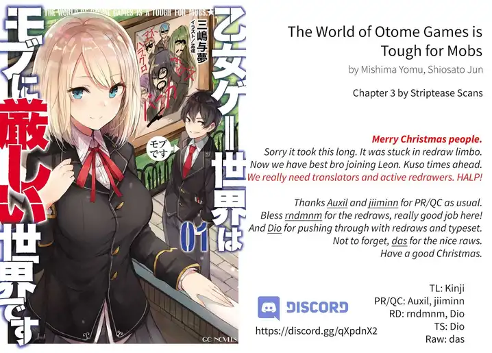 Otome Game Sekai wa Mob ni Kibishii Sekai desu Chapter 3 Page 1