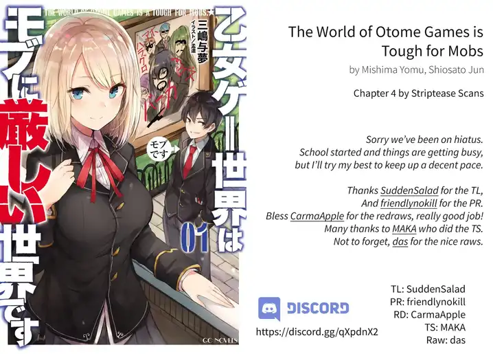 Otome Game Sekai wa Mob ni Kibishii Sekai desu Chapter 4 Page 1