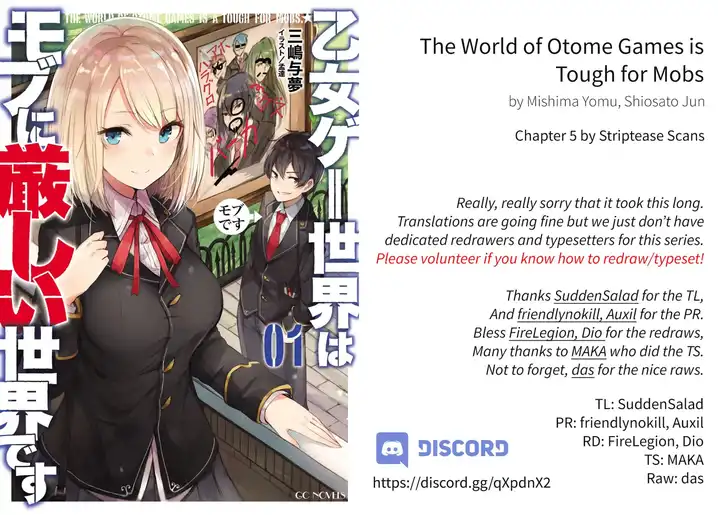 Otome Game Sekai wa Mob ni Kibishii Sekai desu Chapter 5 Page 1