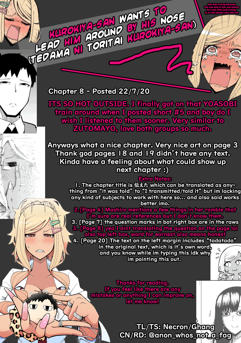 Tedama ni Toritai Kurokiya-san Chapter 8: I Said It Page 21