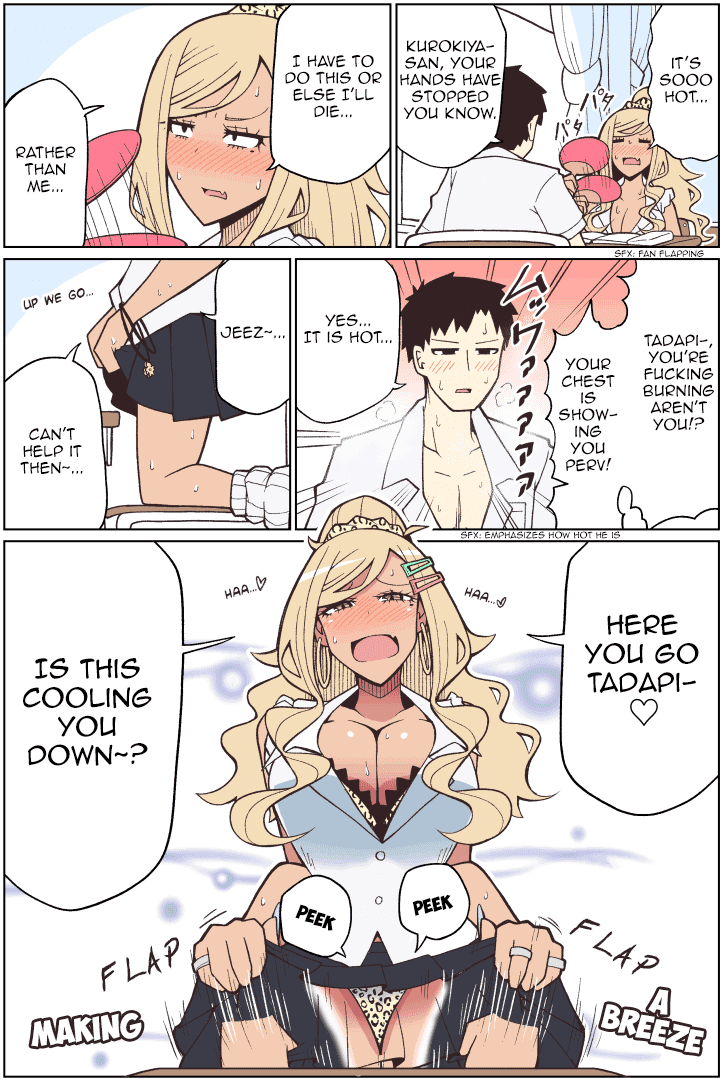 Tedama ni Toritai Kurokiya-san Chapter 7.5: Twitter Short #5: A Really ‘hot’, Tan-Skinned Gal Is Playing Around Page 1