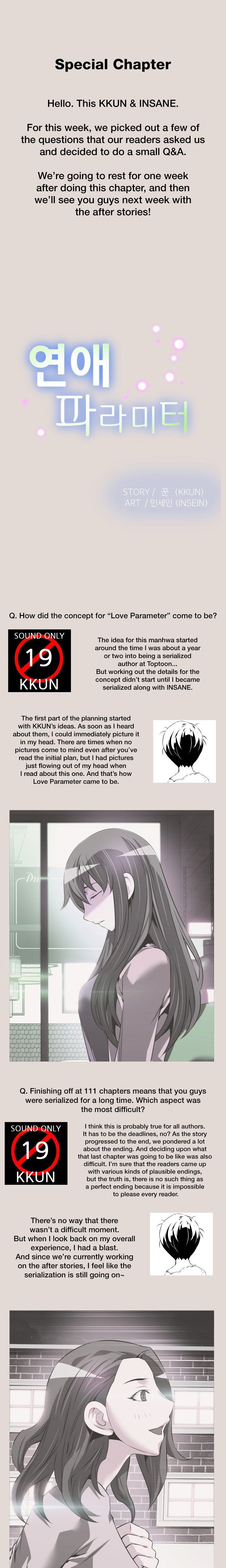 Love Parameter Chapter 112 : Q&a Page 1