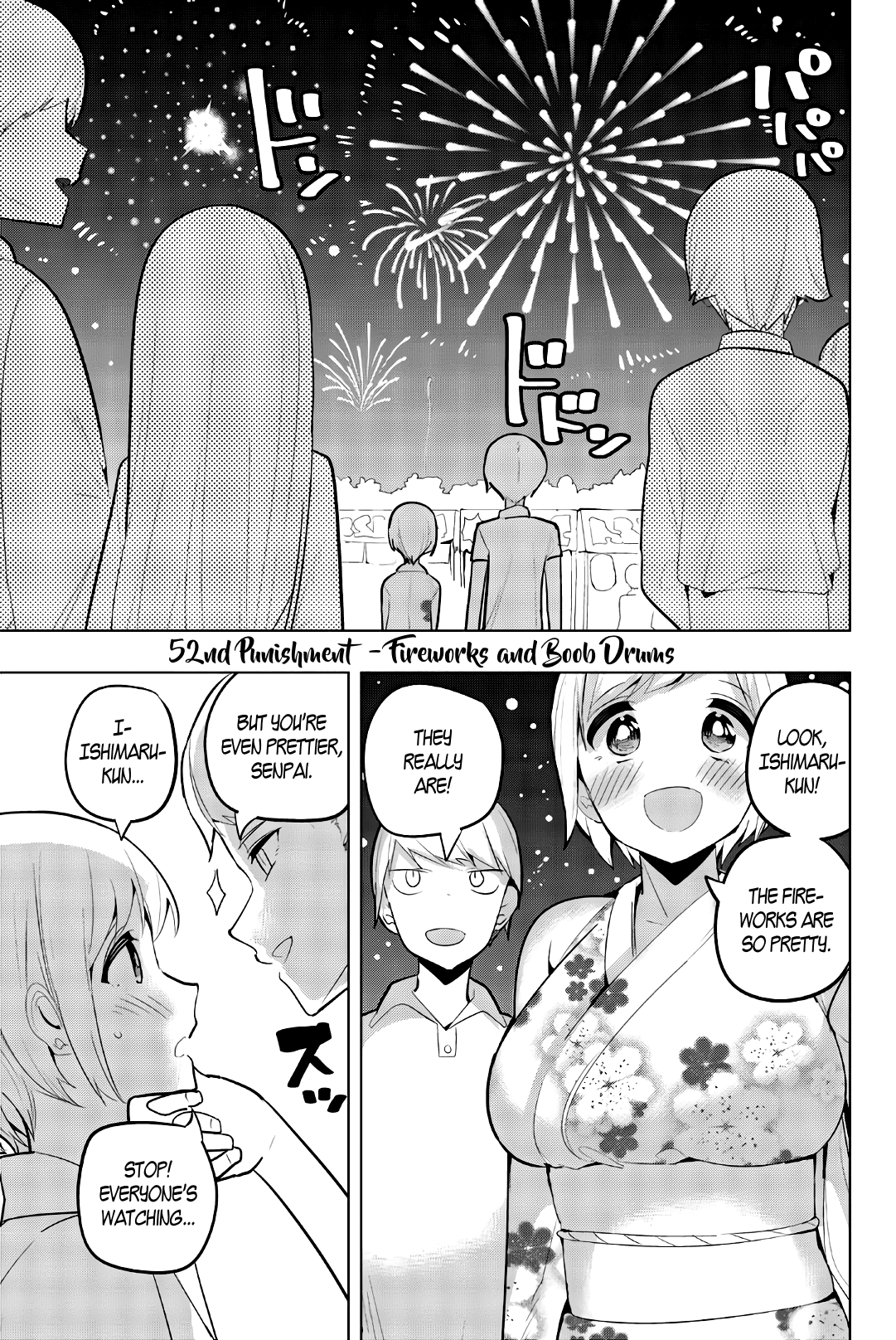 Houkago no Goumon Shoujo Chapter 52: Fireworks And Boob Drums Page 1