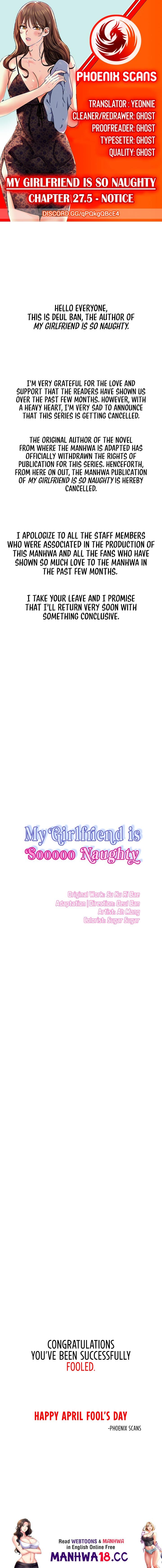 My girlfriend is so naughty Chapter 27.5 Page 1