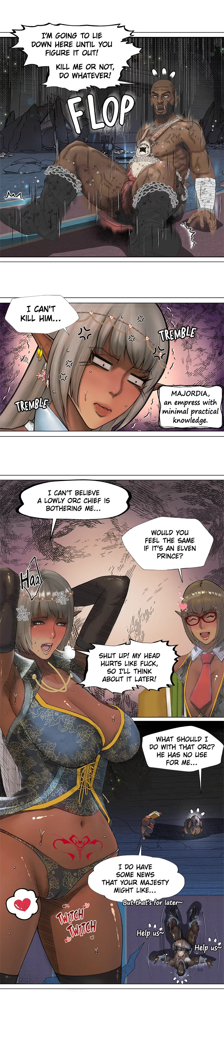 The DARK ELF QUEEN and the SLAVE ORC Chapter 1 Page 13